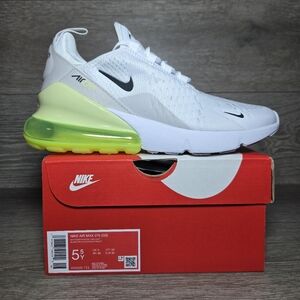 Nike Air Max 270 GS White Anthracite Limelight Size 5.5 Youth / 7 Women NIB